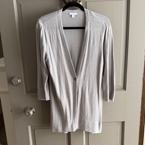 J. Jill Soft Gray Open Cardigan